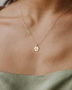 Small Flora Necklace -Gldn Shop poppy flower disk necklace