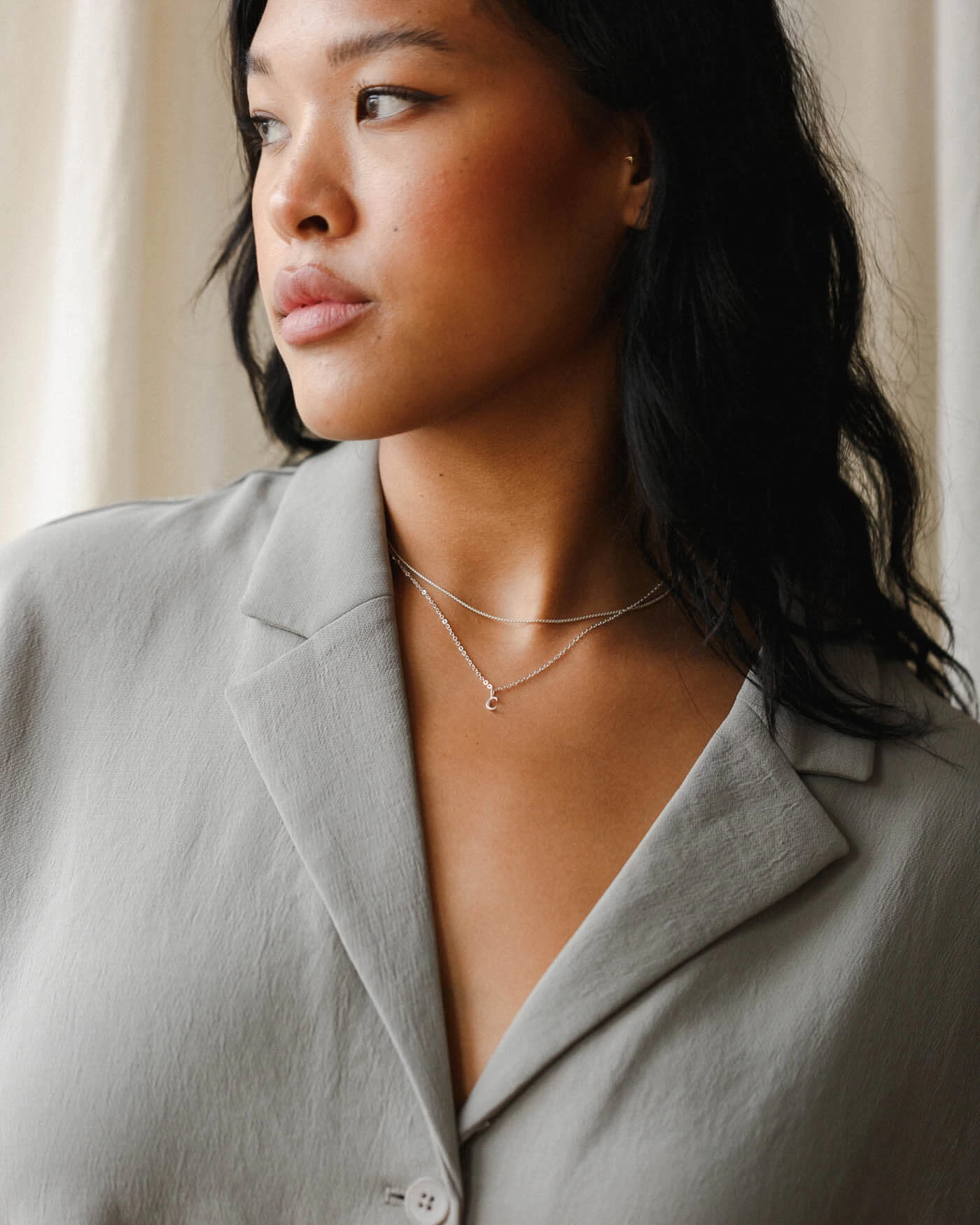 Dainty Serif Initial Necklace 15 Dainty Serif Initial Necklace - Image 13