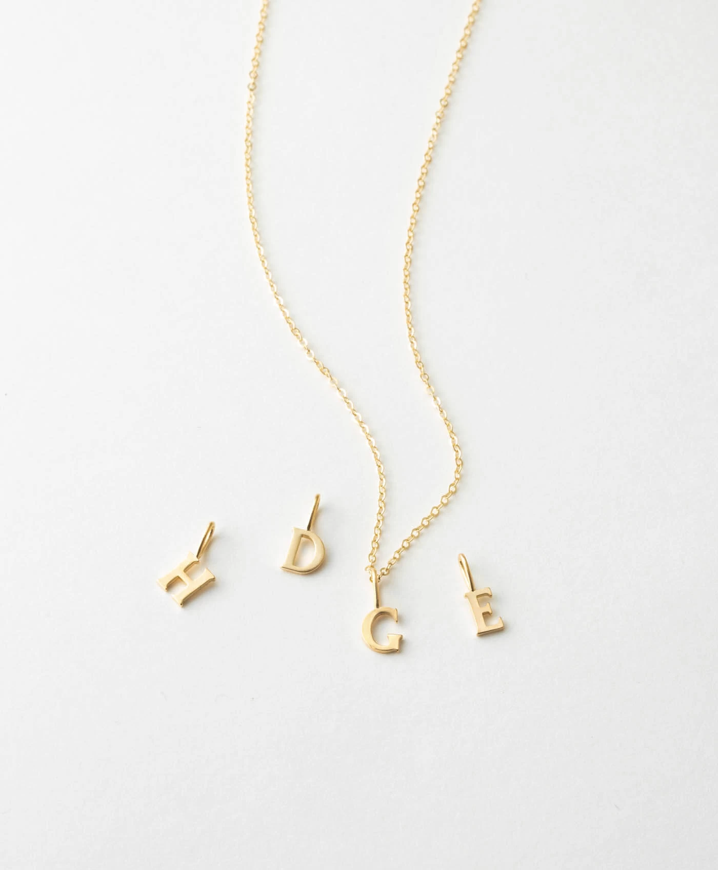 Dainty Serif Initial Necklace 3 Dainty Serif Initial Necklace
