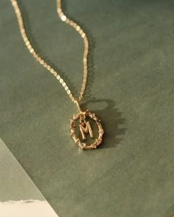 Gemstone Initial Pendant -Gldn Shop starburst 4704