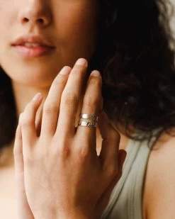 Foliage Meuse Band -Gldn Shop sterling silver leaves stacking ring 053