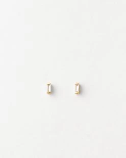 Deco White Sapphire Studs
