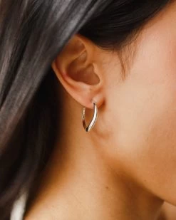 Flow Hoops -Gldn Shop wavy silver hoop earrings min